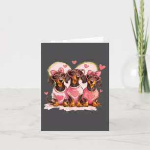 Carte Mignons Saint-Valentin Dachshund Cœur Amoureux des