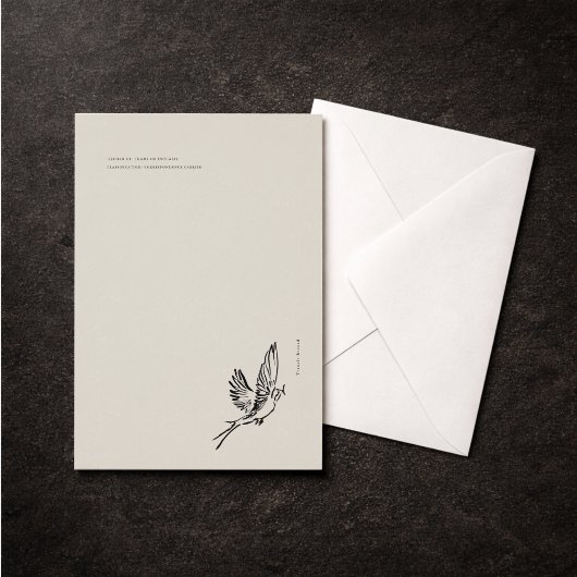 Carte Migratory Swallow- Introvert Vintage Flat Card