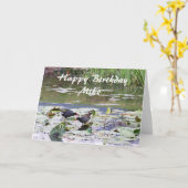 Carte Mike Happy Birthday Hawaiian Common Moorhen (Fleur jaune)