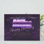 Carte Mike Name Prénom violet (Debout devant)