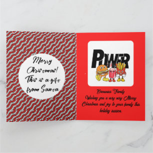 Carte Mikitez motif Noël canne à sucre rougeblanc