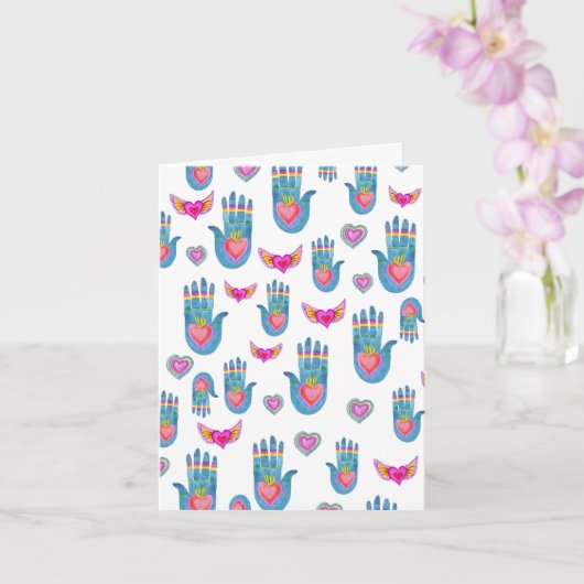 Carte Milagros Coeurs flamboyants Aquarelle Mignons Vale (Orchidée)