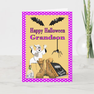 Carte militaire de Halloween de petit-fils