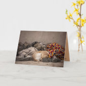 Carte militaire et chien Inspiration (Fleur jaune)