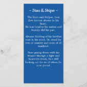 Carte Militaire Vétéran funéraire prière Signet USA Drap (Dos)