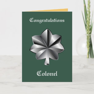 Carte Military Lieutenant Colonel Promotion Card