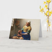 Carte Milkmaid Kitchen Maid de Johannes Vermeer  (Fleur jaune)