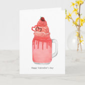 Carte Milkshake Rouge Velvet Je T'Aime Saint-Valentin Dr (Fleur jaune)