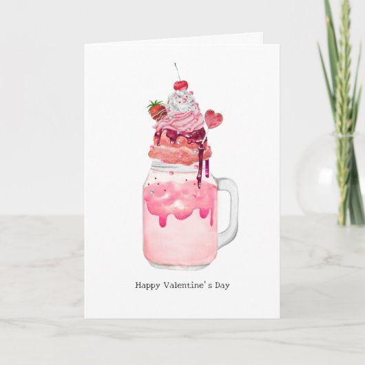 Carte Milkshake Saint-Valentin Je t'aime beaucoup produi (Devant)