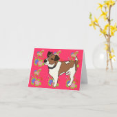 Carte Milo le Jack Russell (Fleur jaune)