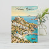 Carte Milos Colorée Grèce Mer Égée Voyage (Debout devant)