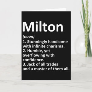 Carte Milton Définition Nom personnalisé Amusant Anniver
