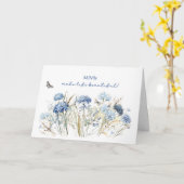 Carte Mimi Anniversaire Dusty Blue Fleurs sauvages (Fleur jaune)