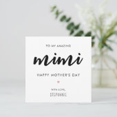 Carte Mimi Grand-mère minimaliste et moderne (Debout devant)