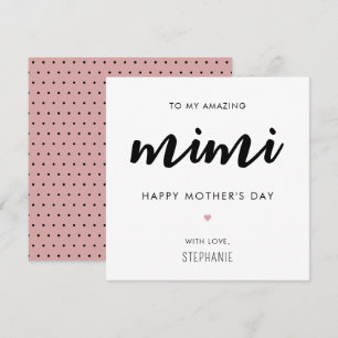 Carte Mimi Grand-mère minimaliste et moderne