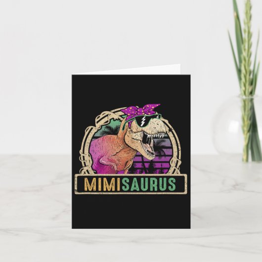 Carte Mimi Saurus Mimisaurus T Rex Dinosaure Famille à a (Devant)