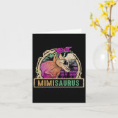 Carte Mimi Saurus Mimisaurus T Rex Dinosaure Famille à a (Fleur jaune)