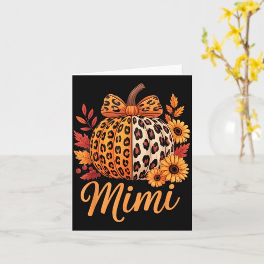 Carte Mimi Thanksgiving Leopard Pumpkin Sunflower Coquet (Fleur jaune)