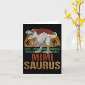 Carte Mimisaurus T Rex Dinosaure Mimi Saurus Fête des Mè (Fleur jaune)