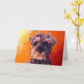 Carte Minatureschnauzer (Fleur jaune)