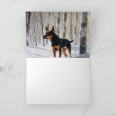 Carte Mince Pinscher Laisser Neige Noël (Intérieur)