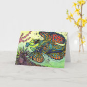 Carte Mindy le poisson mandarin (Fleur jaune)