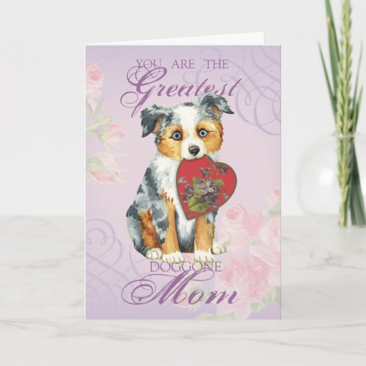 Carte Mini American Shepherd Heart Maman (Devant)