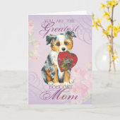 Carte Mini American Shepherd Heart Maman (Fleur jaune)