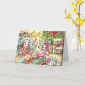 Carte Mini Chef dans la cuisine (Fleur jaune)