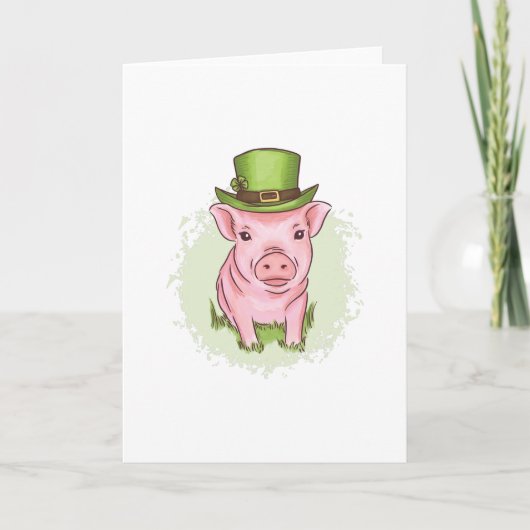 Carte Mini cochon de St Patrick (Devant)