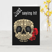 Carte Mini crâne de sucre de squelettes (Fleur jaune)