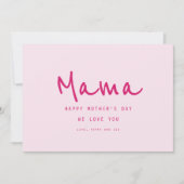 Carte Mini écriture manuscrite Élégante Fête des Mères M (Devant)