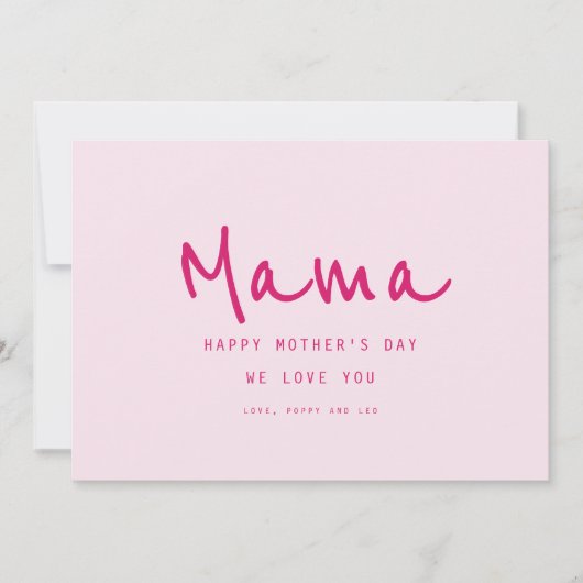 Carte Mini écriture manuscrite Élégante Fête des Mères M (Devant)