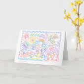 Carte mini ligne de la couleur une (Fleur jaune)