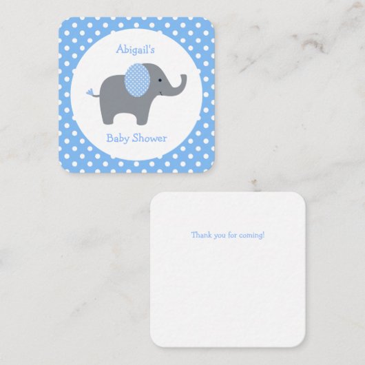 Carte Mini Merci Blue Elephant (Devant / Derrière)