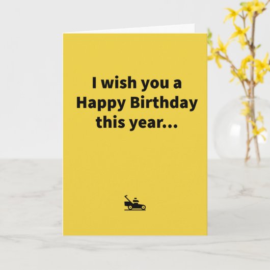 Carte Mini Mower - Anniversaire (Fleur jaune)