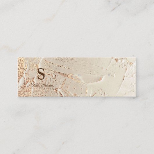 Carte mini oreille texture feuille or (Devant)