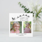 Carte Mini Père Noël Sleigh 2 Photo Joyeux Noël (Debout devant)