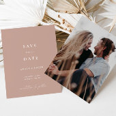 Carte Mini-Pinceau Rose Photo Script Enregistrer La Date