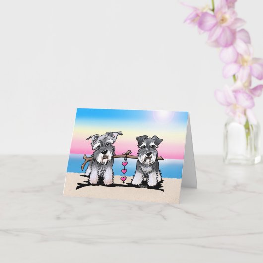 Carte Mini Schnauzers Beach (Orchidée)