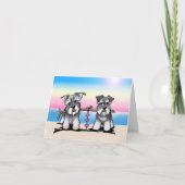 Carte Mini Schnauzers Beach (Devant)