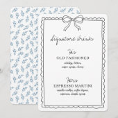 Carte Mini-signature Boissons barre de Mariage Panneau d (Devant / Derrière)