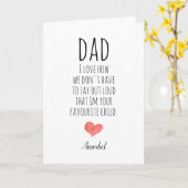 Carte Mini-tendance Dads typographie préférée des enfant (Fleur jaune)