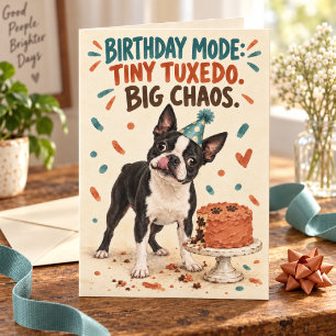 Carte Mini Tuxedo Grand Chaos Anniversaire Boston Terrie