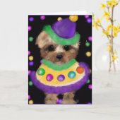 CARTE MINI YORKIE POO   (Fleur jaune)