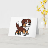 Carte Miniature American Shepherd Red Tri avec queue (Fleur jaune)