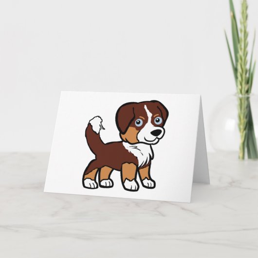 Carte Miniature American Shepherd Red Tri avec queue (Devant)
