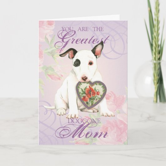 Carte Miniature Bull Terrier Heart Maman (Devant)