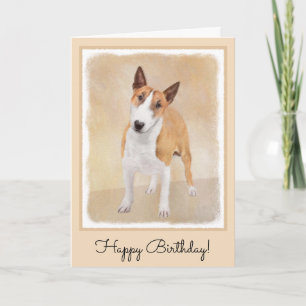 Carte Miniature Bull Terrier Peinture - Jolie Original D