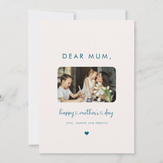 Carte Miniature de script photo Coeurs Joyeux Fête des m (Devant)